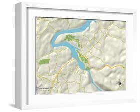 Political Map of Cheat Lake, WV-null-Framed Art Print