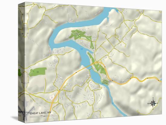 Political Map of Cheat Lake, WV-null-Stretched Canvas