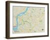 Political Map of Cherry Hill, NJ-null-Framed Art Print