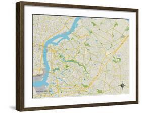 Political Map of Cherry Hill, NJ-null-Framed Art Print