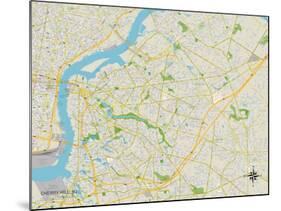 Political Map of Cherry Hill, NJ-null-Mounted Art Print