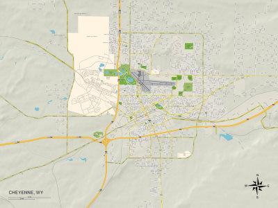 Cheyenne City Limits Map Political Map Of Cheyenne, Wy' Posters | Allposters.com