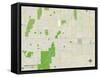 Political Map of Chicago Heights, IL-null-Framed Stretched Canvas