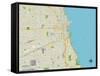 Political Map of Chicago, IL-null-Framed Stretched Canvas