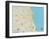 Political Map of Chicago, IL-null-Framed Art Print