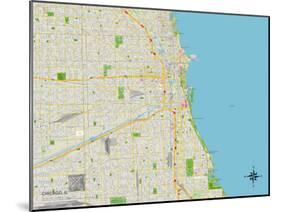 Political Map of Chicago, IL-null-Mounted Art Print