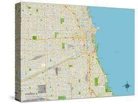 Political Map of Chicago, IL-null-Stretched Canvas