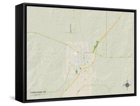 Political Map of Chickasha, OK-null-Framed Stretched Canvas