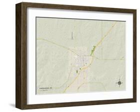 Political Map of Chickasha, OK-null-Framed Art Print