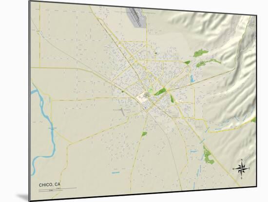 Political Map of Chico, CA-null-Mounted Art Print