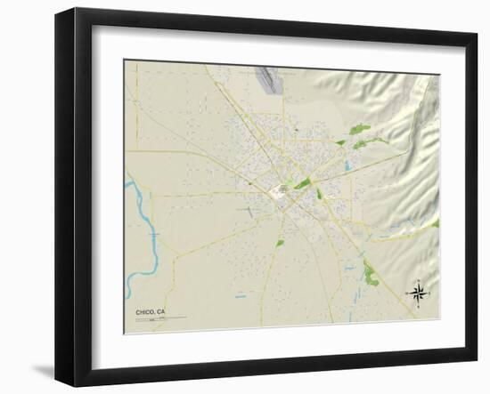 Political Map of Chico, CA-null-Framed Art Print