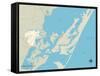 Political Map of Chincoteague, VA-null-Framed Stretched Canvas