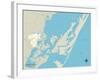 Political Map of Chincoteague, VA-null-Framed Art Print