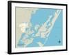 Political Map of Chincoteague, VA-null-Framed Art Print