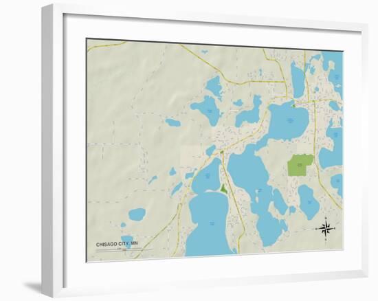 Political Map of Chisago City, MN-null-Framed Art Print