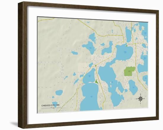 Political Map of Chisago City, MN-null-Framed Art Print