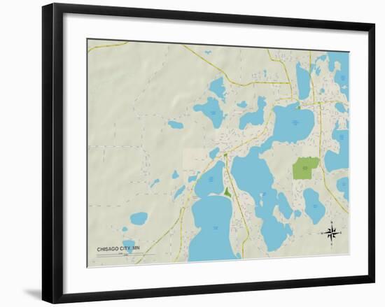 Political Map of Chisago City, MN-null-Framed Art Print