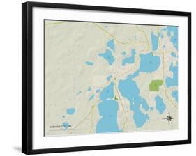 Political Map of Chisago City, MN-null-Framed Art Print