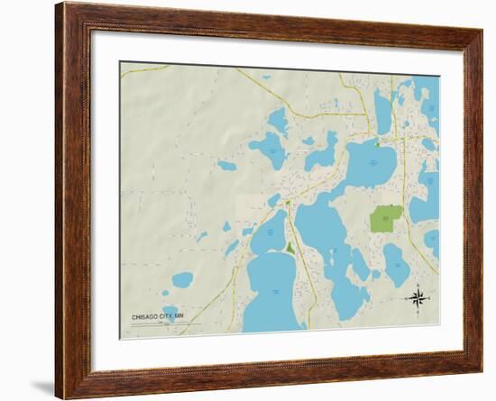 Political Map of Chisago City, MN-null-Framed Art Print