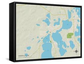 Political Map of Chisago City, MN-null-Framed Stretched Canvas
