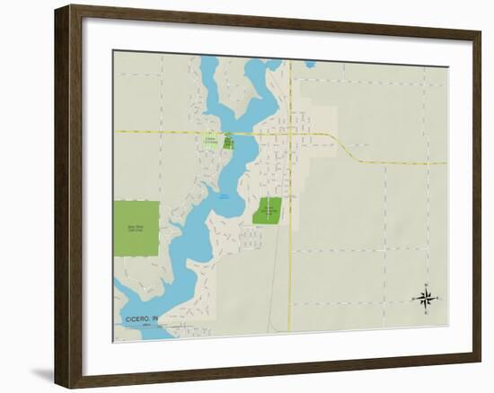 Political Map of Cicero, IN-null-Framed Art Print