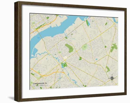 Political Map of Cinnaminson, NJ-null-Framed Art Print