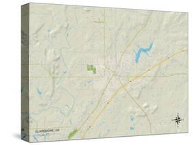 Political Map of Claremore, OK-null-Stretched Canvas