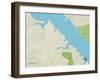 Political Map of Clarksville, VA-null-Framed Art Print