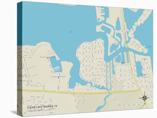 Political Map of Clear Lake Shores, TX-null-Stretched Canvas