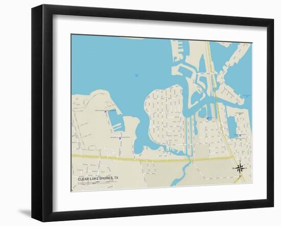 Political Map of Clear Lake Shores, TX-null-Framed Art Print