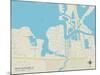 Political Map of Clear Lake Shores, TX-null-Mounted Art Print