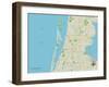 Political Map of Clearwater, FL-null-Framed Art Print