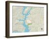 Political Map of Clemson, SC-null-Framed Art Print