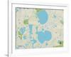 Political Map of Clermont, FL-null-Framed Art Print