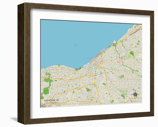 Political Map of Cleveland, OH-null-Framed Art Print