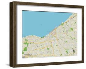 Political Map of Cleveland, OH-null-Framed Art Print