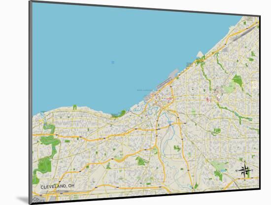 Political Map of Cleveland, OH-null-Mounted Art Print