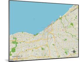 Political Map of Cleveland, OH-null-Mounted Art Print