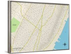 Political Map of Cliffside Park, NJ-null-Framed Art Print