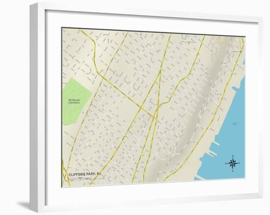 Political Map of Cliffside Park, NJ-null-Framed Art Print