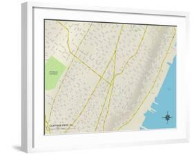 Political Map of Cliffside Park, NJ-null-Framed Art Print