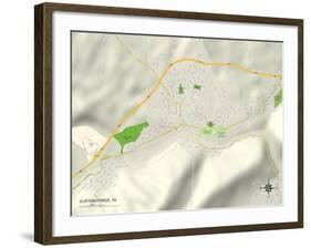 Political Map of Clifton Forge, VA-null-Framed Art Print