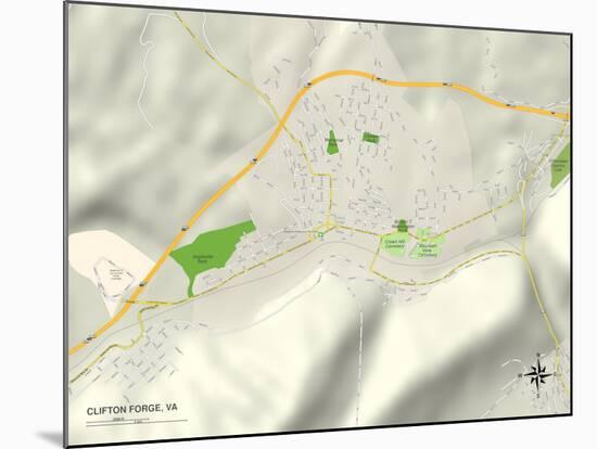 Political Map of Clifton Forge, VA-null-Mounted Art Print