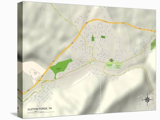 Political Map of Clifton Forge, VA-null-Stretched Canvas