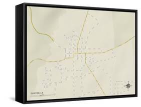 Political Map of Clinton, LA-null-Framed Stretched Canvas