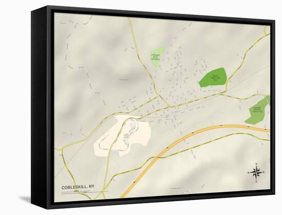 Political Map of Cobleskill, NY-null-Framed Stretched Canvas