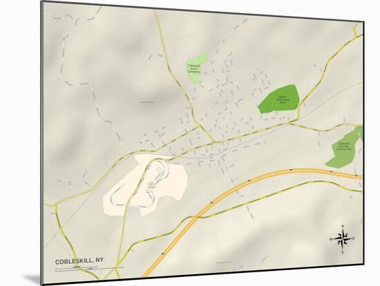 Political Map of Cobleskill, NY-null-Mounted Art Print