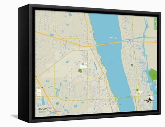 Political Map of Cocoa, FL-null-Framed Stretched Canvas