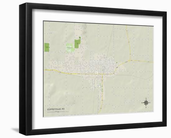 Political Map of Coffeyville, KS-null-Framed Art Print