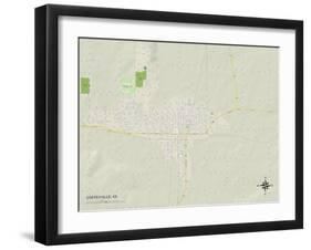 Political Map of Coffeyville, KS-null-Framed Art Print